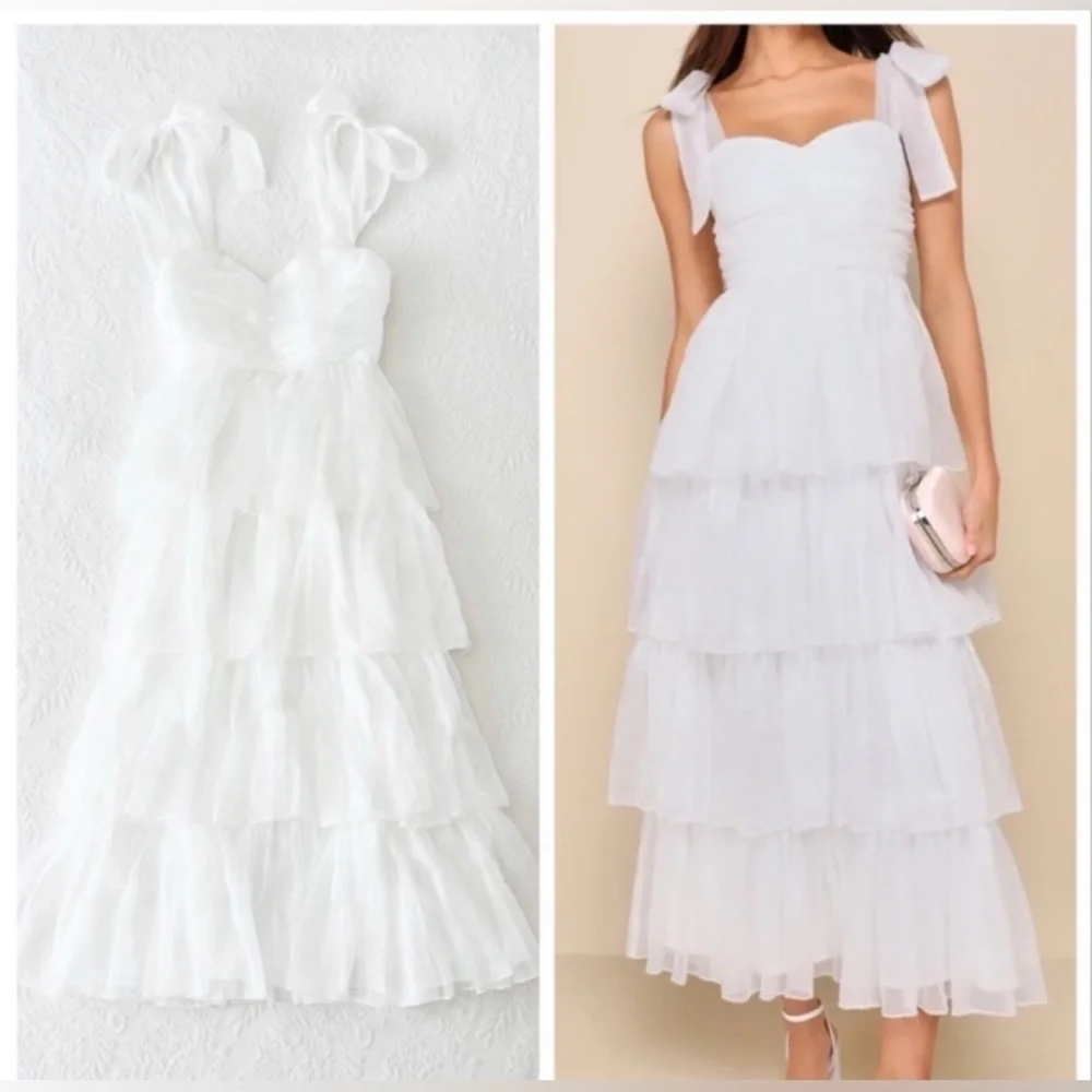 Lulus White Tiered Dress - Picture 2 of 3